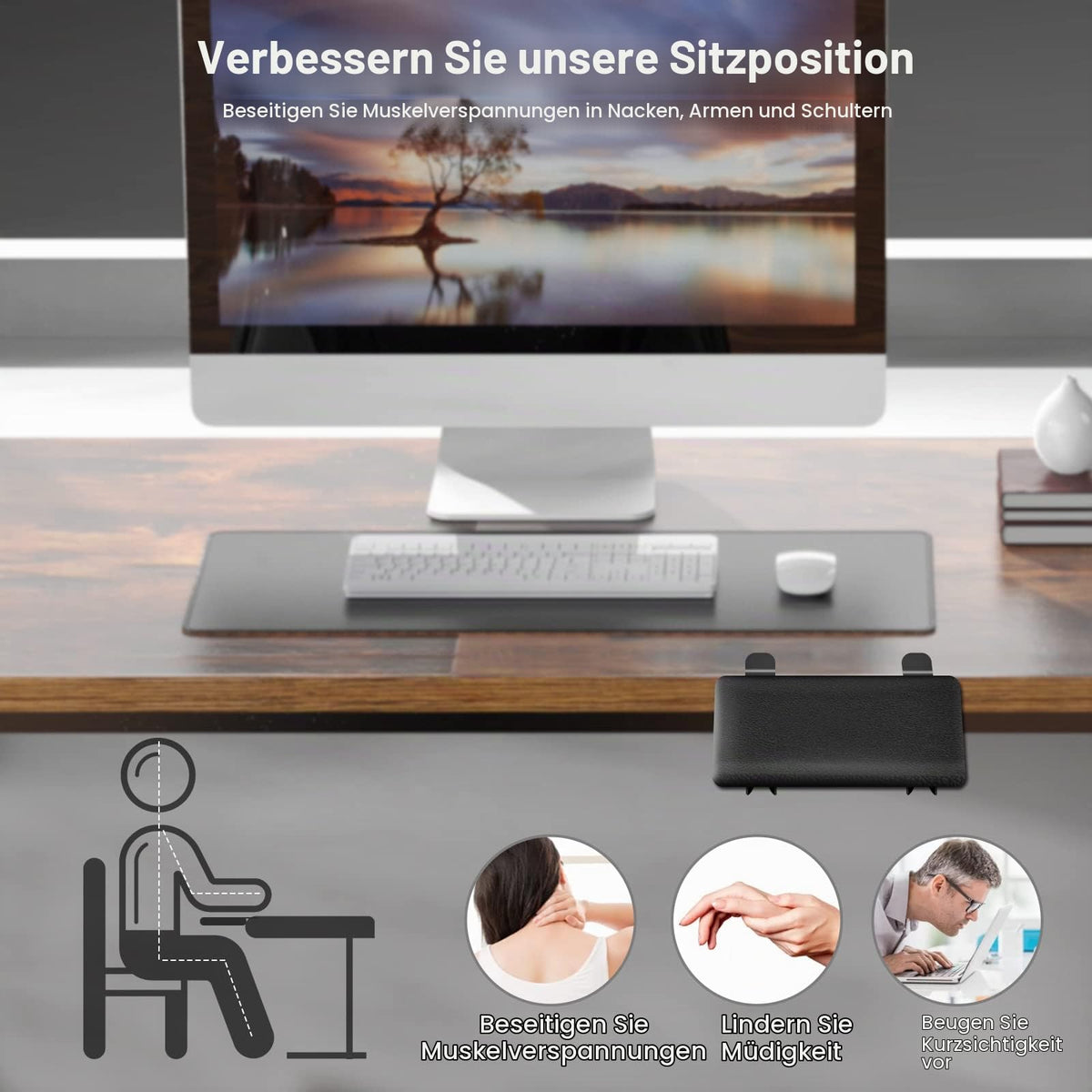 Armauflage schreibtisch Extender, Ergonomische faltbare Computertisch Armlehnenstütze Armlehne Handgelenkauflage für Zuhause und Büro