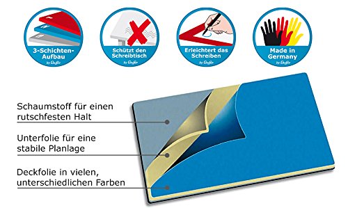 Läufer 47656 Durella Soft Schreibtischunterlage mit transparenter Auflage und Kalender, rutschfeste Schreibunterlage, Zubehör für Schreibtisch, 50 x 65 cm, schwarz