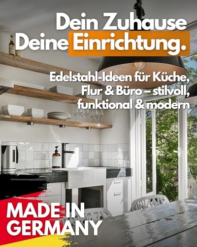 Feuerfest 123 Magnettafel I 100x50cm I Hochwertige Magnetwand aus 100% rostfreiem Edelstahl I Stilvolle Magnet-Tafel für Küche, Flur & Büro I Magnetische Pinnwand aus präziser Handarbeit