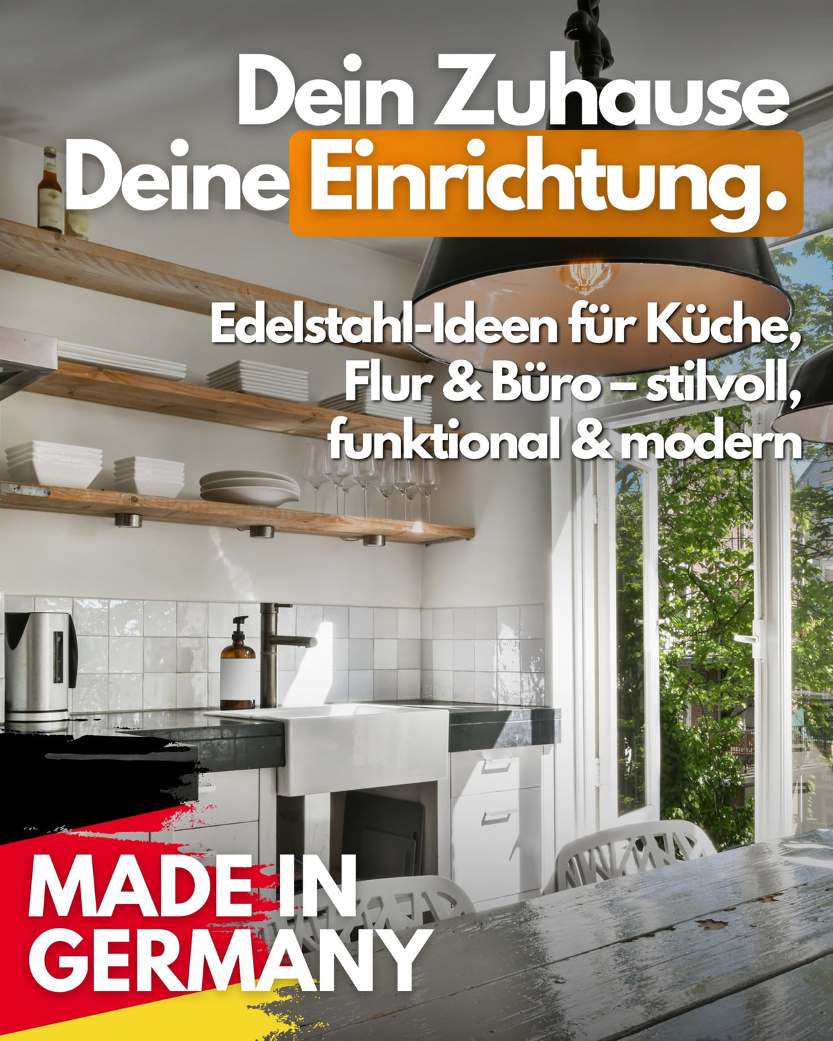 Feuerfest 123 Magnettafel I 100x50cm I Hochwertige Magnetwand aus 100% rostfreiem Edelstahl I Stilvolle Magnet-Tafel für Küche, Flur & Büro I Magnetische Pinnwand aus präziser Handarbeit