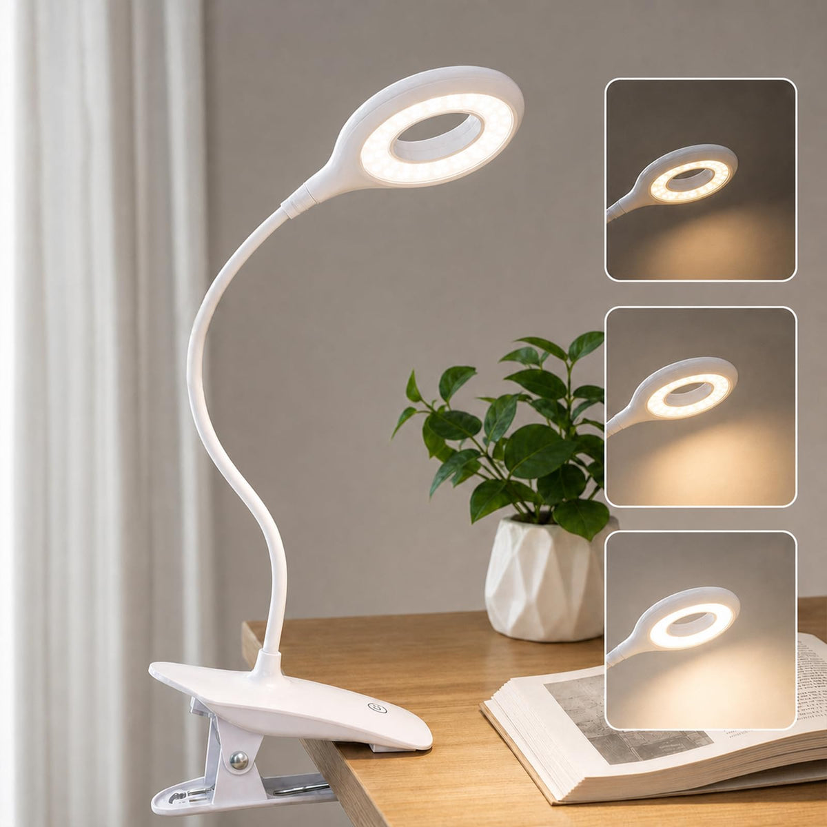 Leselampe Bett, 20 LED, 360° Flexibel, USB Aufladbar