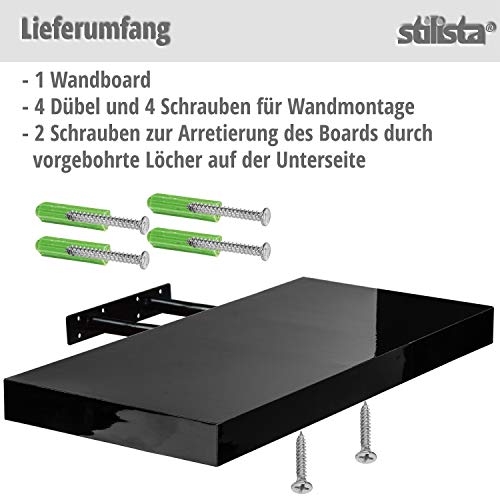 STILISTA Wandregal Volato, freischwebend, Farb- & Größenwahl, 40 cm Weiß