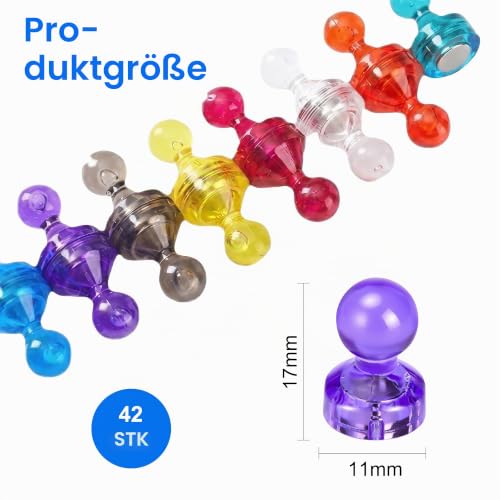 42-STK Starke Neodym-Magnete für Whiteboard & Pinnwand,Klein Mini-Magnete