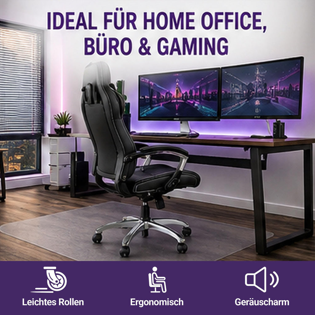 Marvelux Bodenschutzmatte Bürostuhl für Hartböden, Polycarbonat 116 x 200cm