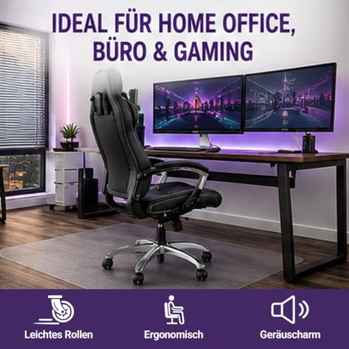 Marvelux Bodenschutzmatte Bürostuhl für Hartböden, Polycarbonat 116 x 200cm
