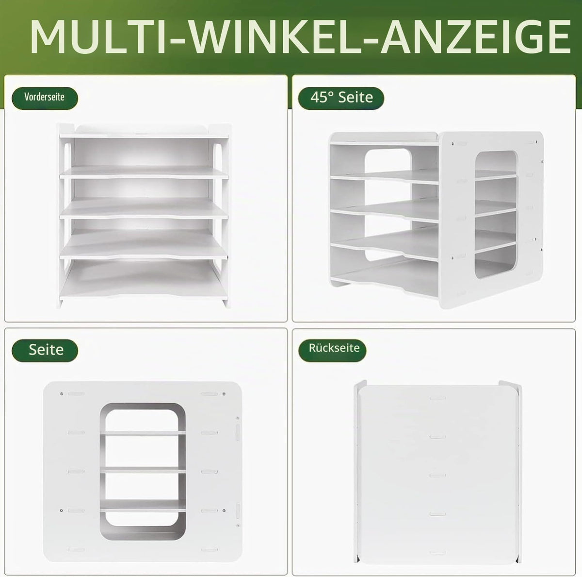 LATERN 5 Stufiger Briefablage Organizer, A4 Papier Ablagefach Aktendokumenthalter Schreibtisch Organizer mit Stifthalter für Home Office Schule Desktop Organisation (Holz-Kunststoff)