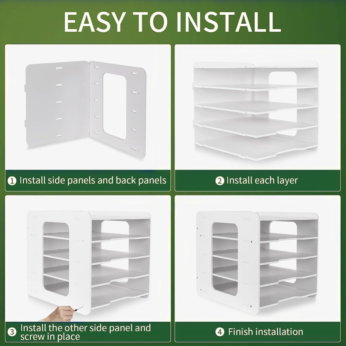 LATERN 5 Stufiger Briefablage Organizer, A4 Papier Ablagefach Aktendokumenthalter Schreibtisch Organizer mit Stifthalter für Home Office Schule Desktop Organisation (Holz-Kunststoff)