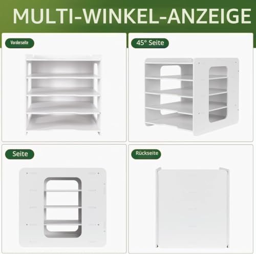 LATERN 5 Stufiger Briefablage Organizer, A4 Papier Ablagefach Aktendokumenthalter Schreibtisch Organizer mit Stifthalter für Home Office Schule Desktop Organisation (Holz-Kunststoff)