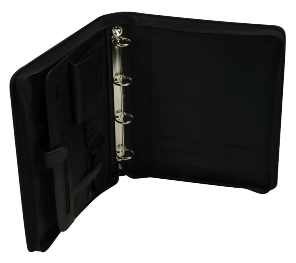 ALASSIO 30025 Tagungsmappe A4 Arezzo, Ringbuchmappe 36 × 30 × 6 cm, Schwarz