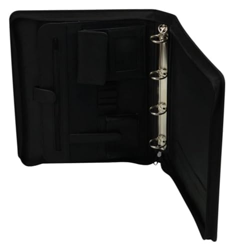 ALASSIO 30025 Tagungsmappe A4 Arezzo, Ringbuchmappe 36 × 30 × 6 cm, Schwarz