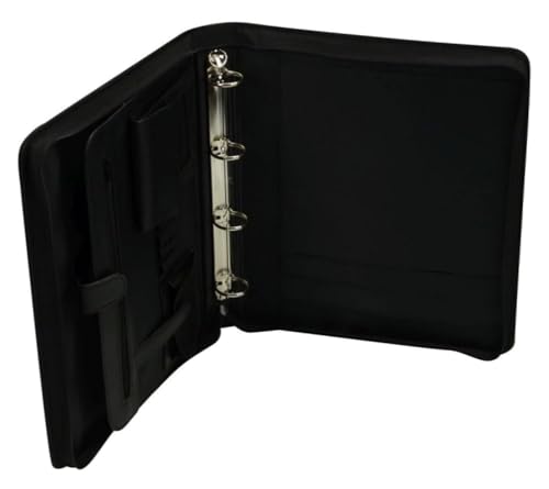 ALASSIO 30025 Tagungsmappe A4 Arezzo, Ringbuchmappe 36 × 30 × 6 cm, Schwarz