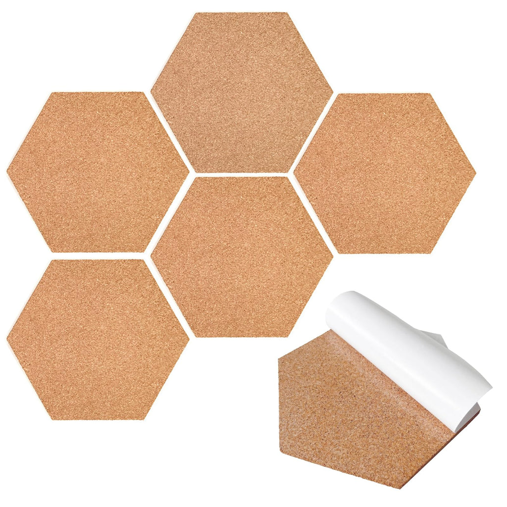 Pinnwand Kork Selbstklebend 6 Stück Korkplatten Korkwand für die Wand Kork Pinnwand Korktafel Selbstklebend Sechseckiges Korkbrett