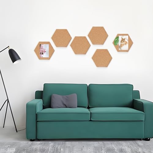 Pinnwand Kork Selbstklebend 6 Stück Korkplatten Korkwand für die Wand Kork Pinnwand Korktafel Selbstklebend Sechseckiges Korkbrett