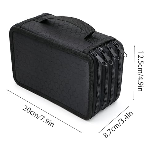 Federmäppchen Große 72 Slots Federmappe für Schule Studenten, Arbeit, Office Pen Organizer Holder Schulmaterial (Schwarz)