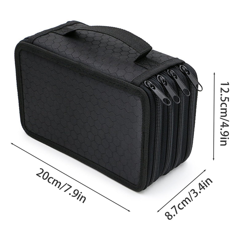 Federmäppchen Große 72 Slots Federmappe für Schule Studenten, Arbeit, Office Pen Organizer Holder Schulmaterial (Schwarz)