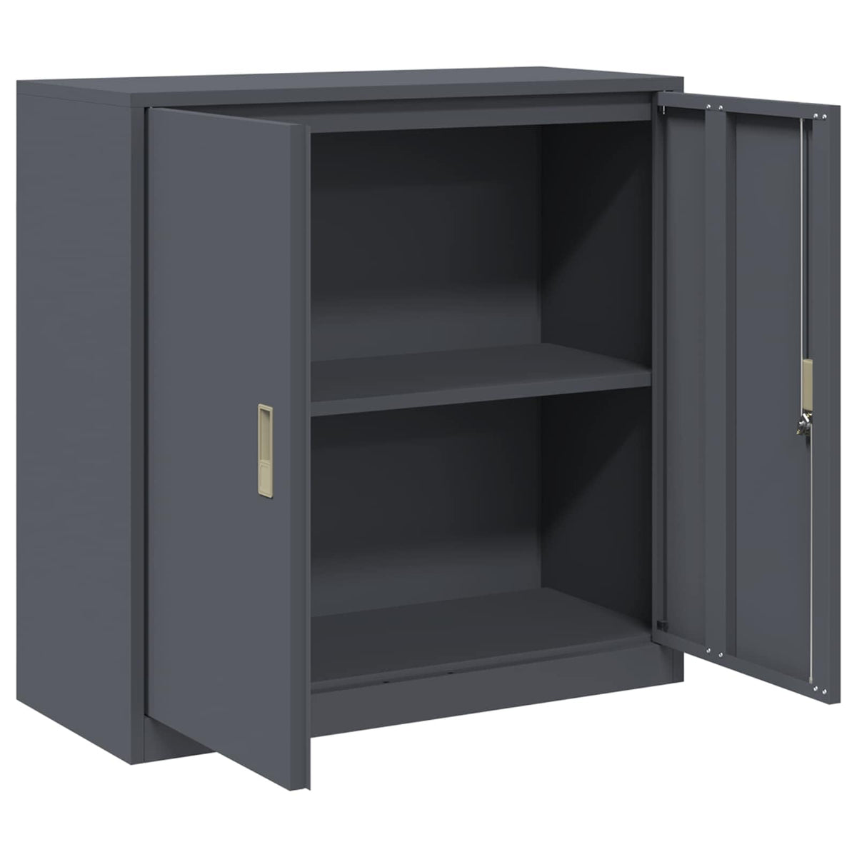 Aufbewahrungsschrank Anthrazit aus Stahl 90 x 40 x 90 cm, abschließbar, vielseitiger Büroschrank mit viel Stauraum für Ordner, Dokumente, Archivierung und Büroorganisation