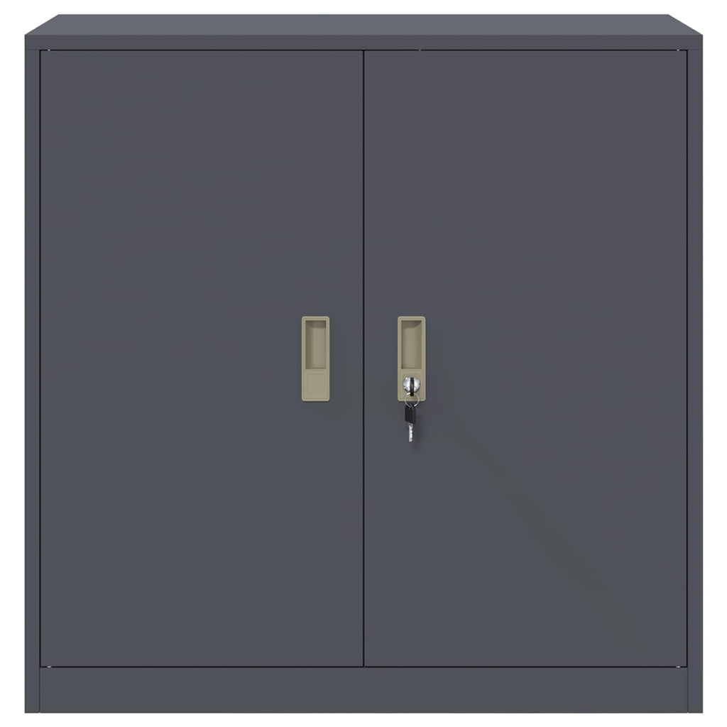 Aufbewahrungsschrank Anthrazit aus Stahl 90 x 40 x 90 cm, abschließbar, vielseitiger Büroschrank mit viel Stauraum für Ordner, Dokumente, Archivierung und Büroorganisation