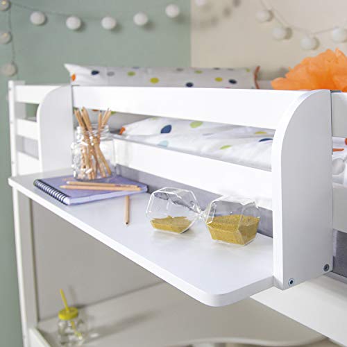 Homestyle4u 1906 Einhängeregal Hochbett Weiss Holz