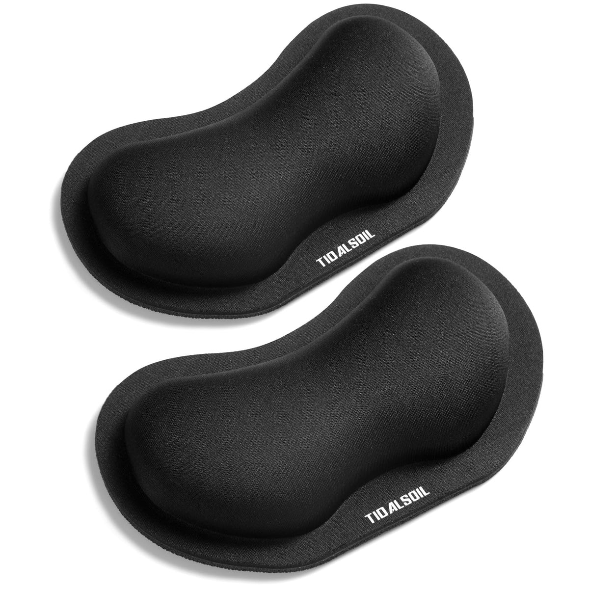TIDALSOIL Mouse Wrist Rest, 2 Pack Mouse Wrist Rest Support Cushion mit Anti-Rutsch-Gummi-Basis, Ergonomic Pain Relief Mouse Hand Rest (Black)