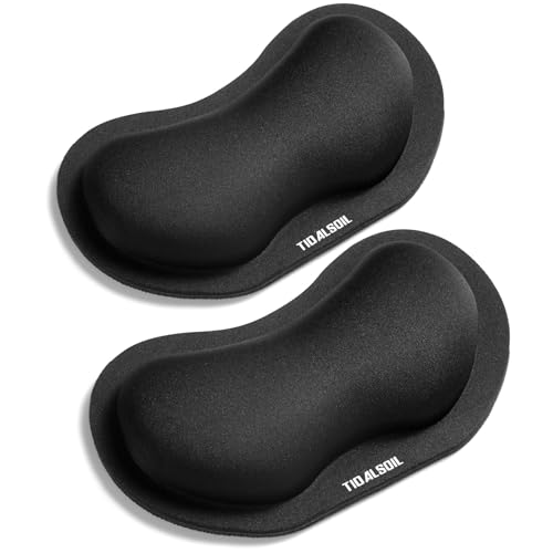 TIDALSOIL Mouse Wrist Rest, 2 Pack Mouse Wrist Rest Support Cushion mit Anti-Rutsch-Gummi-Basis, Ergonomic Pain Relief Mouse Hand Rest (Black)