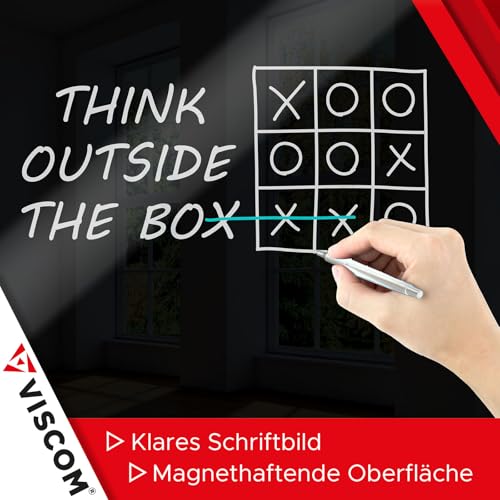 VISCOM Glas-Magnettafel - 40 x 60 cm in sattem Schwarz - rahmenlos