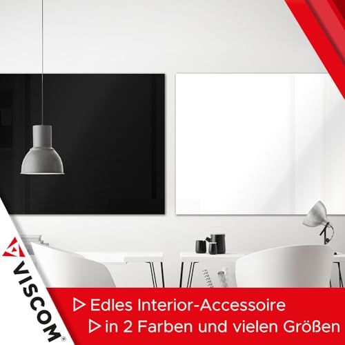 VISCOM Glas-Magnettafel - 40 x 60 cm in sattem Schwarz - rahmenlos