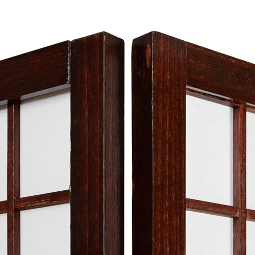 Homestyle4u Paravent 3-teilig Dunkelbraun Bambus Sichtschutz Shoji Raumteiler Holz