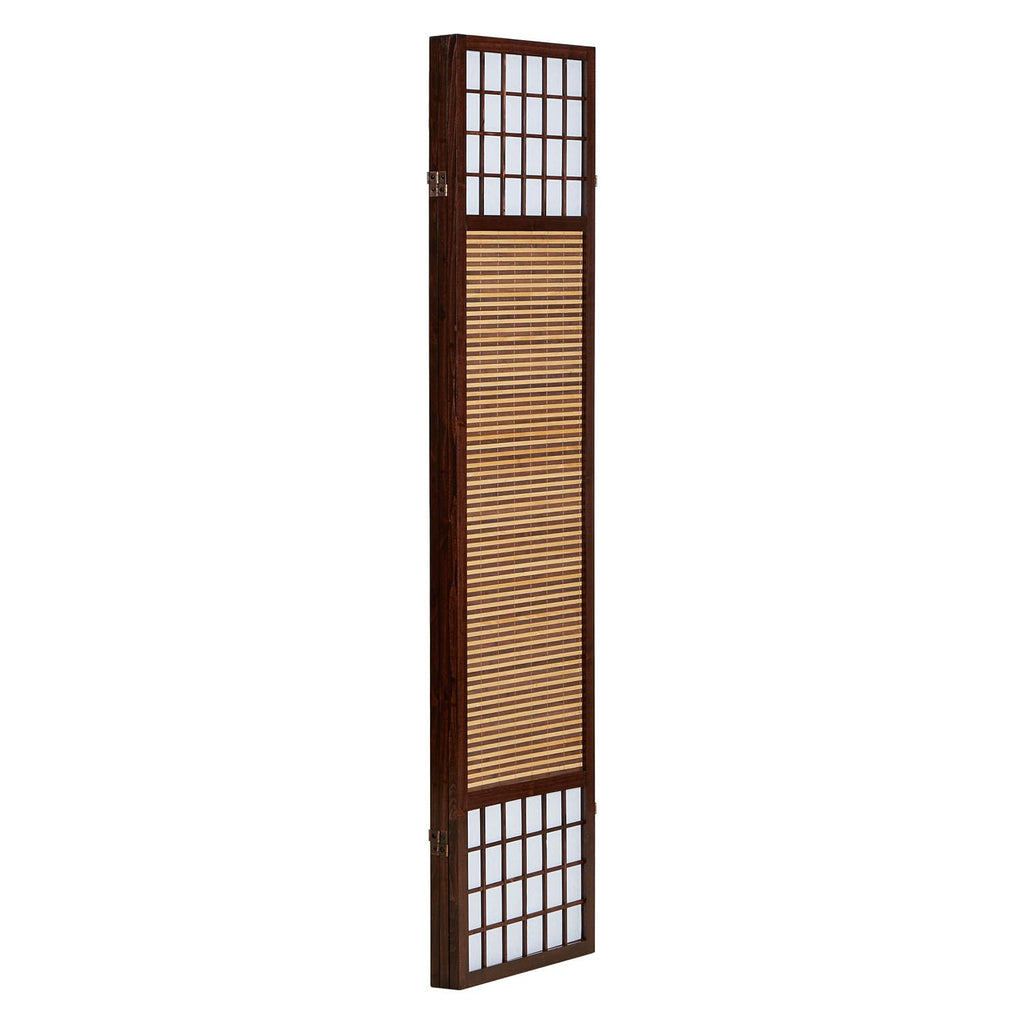 Homestyle4u Paravent 3-teilig Dunkelbraun Bambus Sichtschutz Shoji Raumteiler Holz