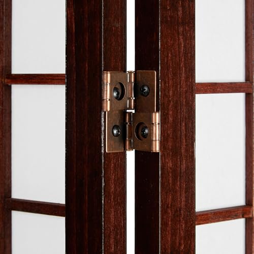 Homestyle4u Paravent 3-teilig Dunkelbraun Bambus Sichtschutz Shoji Raumteiler Holz