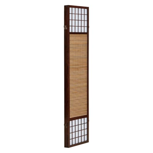 Homestyle4u Paravent 3-teilig Dunkelbraun Bambus Sichtschutz Shoji Raumteiler Holz