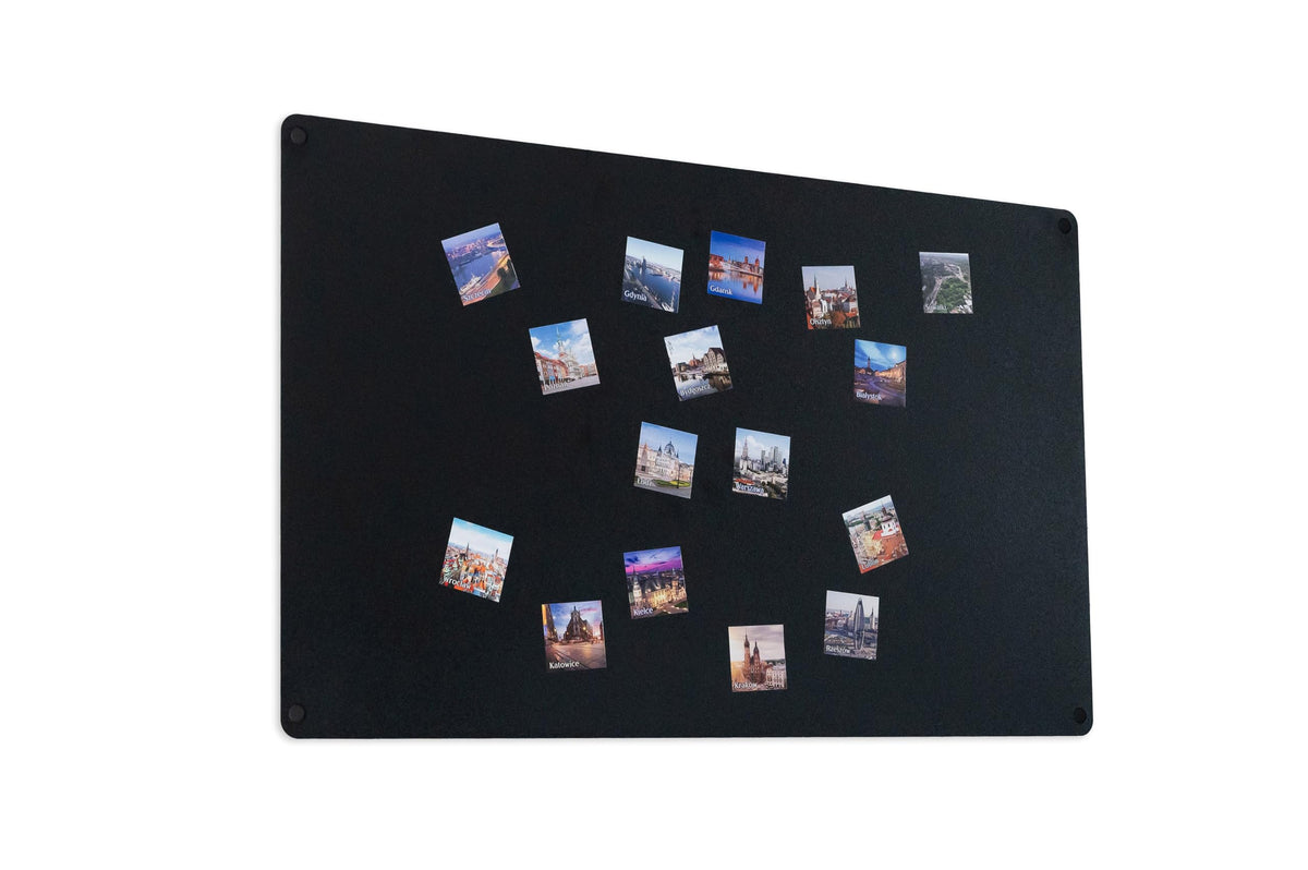 Magnettafel Schwarz 80x50 cm aus Edelstahl Magnetwand Pinnwand Magnetisch Groß Magnetboard Küche, Büro, Kinderzimmer