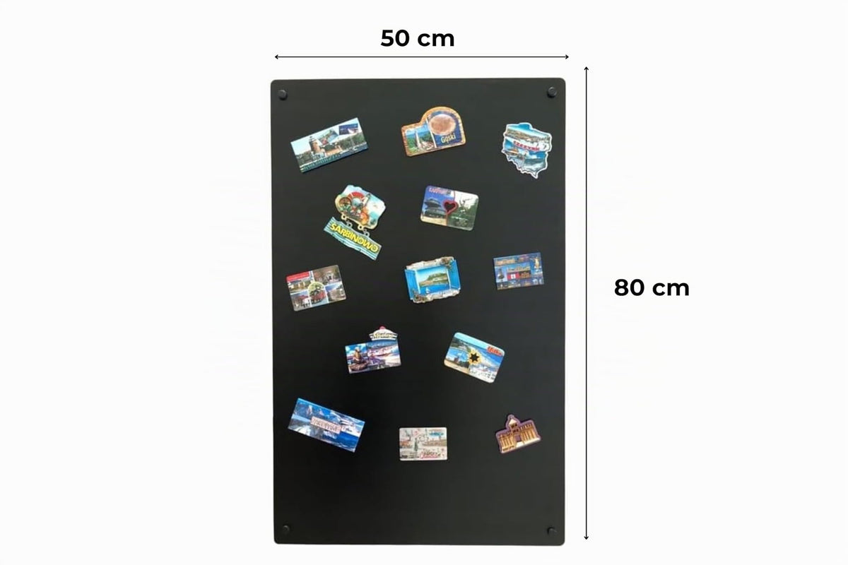 Magnettafel Schwarz 80x50 cm aus Edelstahl Magnetwand Pinnwand Magnetisch Groß Magnetboard Küche, Büro, Kinderzimmer