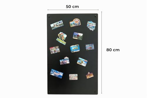 Magnettafel Schwarz 80x50 cm aus Edelstahl Magnetwand Pinnwand Magnetisch Groß Magnetboard Küche, Büro, Kinderzimmer