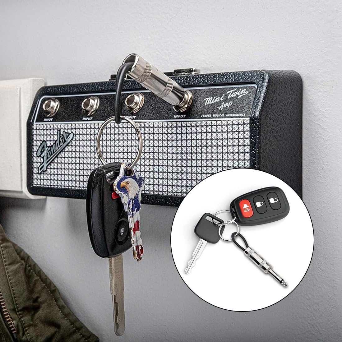 4 Schlüsselbrett Gitarre Griffbrett Haken Halterung für Schlüssel Haus Befestigung, Schlüsselhalter Wand, Gitarre Schlüsselanhänger