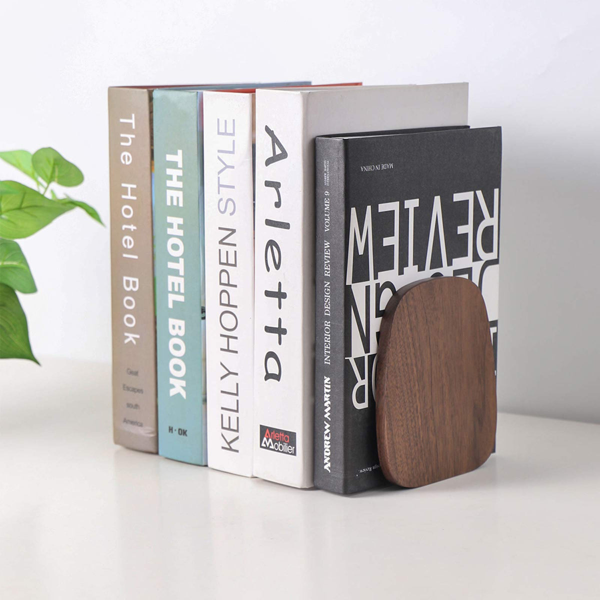 Muso Wood Holz Buchstütze aus Walnussholz 1 Paar