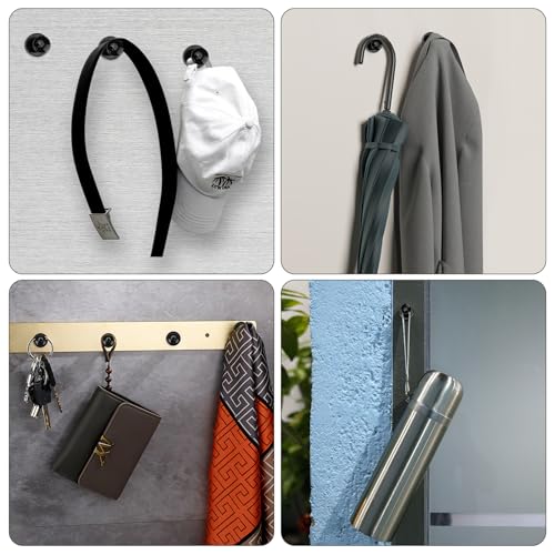 Wukong Neodym Magnete Starker Halt, 16×20mm | 8 Stück Starke Magnete Push Pins, Whiteboard Magnet Schwarz für Magnettafel, Kühlschrank und Büro