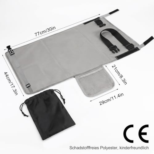 Flugzeug Bett Kinder - 77 x 44 cm Sitzverlängerung Flugzeug Kinder mit Seitentaschen, Tragbare Atmungsaktive Leichte Langlebige Flugzeugsitz Extender, Reisebett Baby für Flugzeugen, Zügen, Auto
