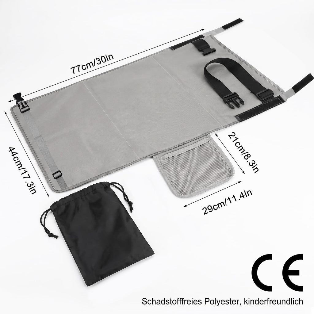 Flugzeug Bett Kinder - 77 x 44 cm Sitzverlängerung Flugzeug Kinder mit Seitentaschen, Tragbare Atmungsaktive Leichte Langlebige Flugzeugsitz Extender, Reisebett Baby für Flugzeugen, Zügen, Auto