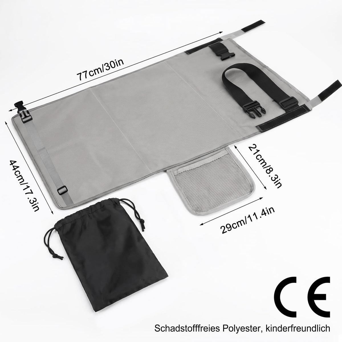 Flugzeug Bett Kinder - 77 x 44 cm Sitzverlängerung Flugzeug Kinder mit Seitentaschen, Tragbare Atmungsaktive Leichte Langlebige Flugzeugsitz Extender, Reisebett Baby für Flugzeugen, Zügen, Auto