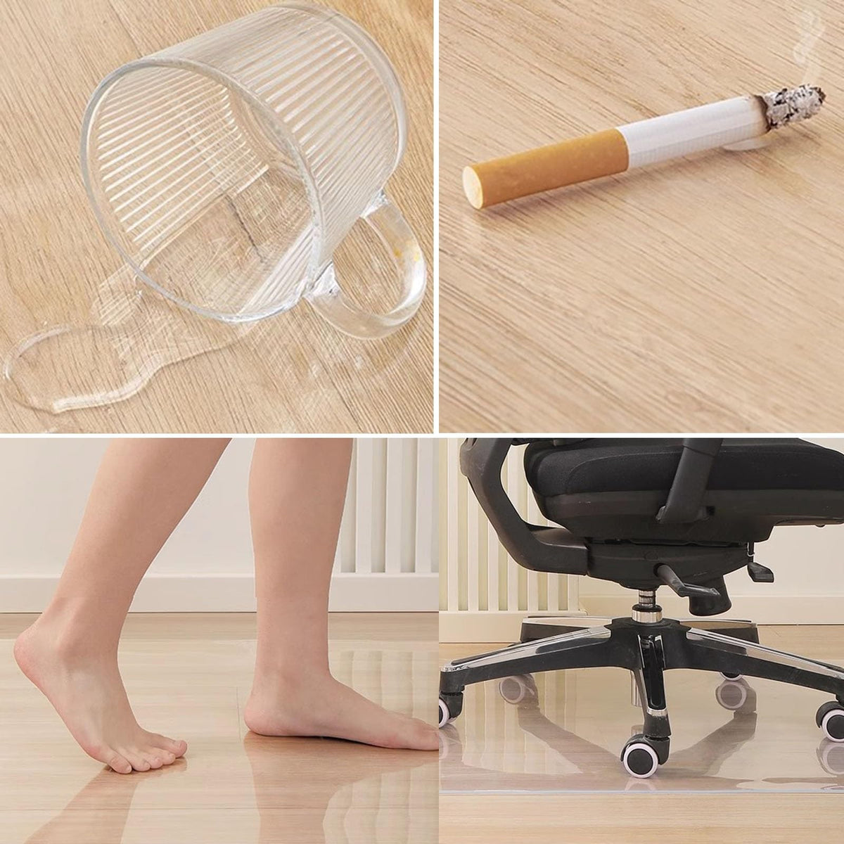 Bodenschutzmatte Transparent Bürostuhl 50x50cm 60x80cm 80x100cm 90x140cm 120 X 180cm PVC Bodenschutzmatte Bodenmatte Rutschfest Kratzfeste Stuhlunterlage 1.5mm Dick Bürostuhl Unterlage ( Size : 30x70c