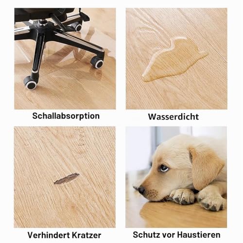 Bodenschutzmatte Transparent Bürostuhl 50x50cm 60x80cm 80x100cm 90x140cm 120 X 180cm PVC Bodenschutzmatte Bodenmatte Rutschfest Kratzfeste Stuhlunterlage 1.5mm Dick Bürostuhl Unterlage ( Size : 30x70c