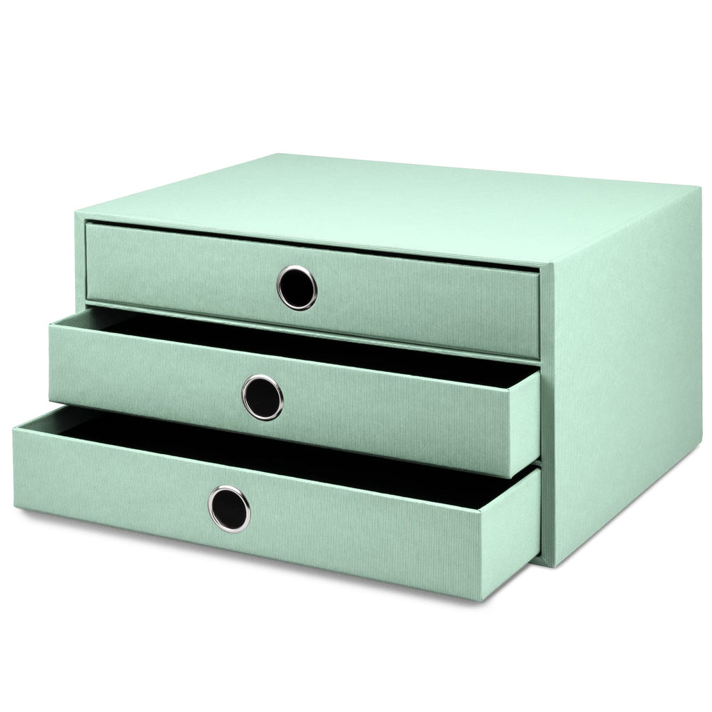 Rössler SOHO 3er Schubladenbox A4 aus Papier | Büro Organizer Schreibtisch| Schubladen Organizer Büro Zubehör & Bürobedarf | Schreibtisch Organizer Box | 34 x 25 x 19 cm | 1 Stück | Farbe: Mint