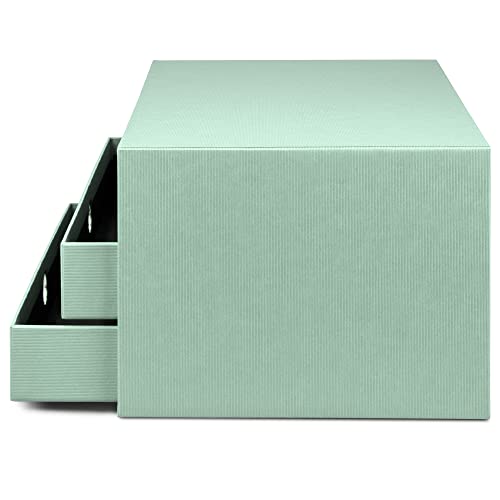 Rössler SOHO 3er Schubladenbox A4 aus Papier | Büro Organizer Schreibtisch| Schubladen Organizer Büro Zubehör & Bürobedarf | Schreibtisch Organizer Box | 34 x 25 x 19 cm | 1 Stück | Farbe: Mint