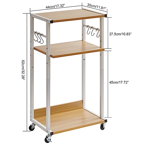YMYNY Mobiler Druckertisch,Druckerwagen 44×30×82CM Naturfarben HPT002N