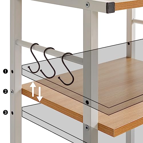 YMYNY Mobiler Druckertisch,Druckerwagen 44×30×82CM Naturfarben HPT002N
