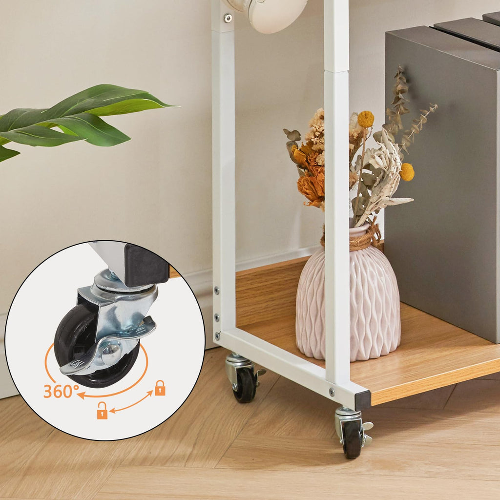 YMYNY Mobiler Druckertisch,Druckerwagen 44×30×82CM Naturfarben HPT002N