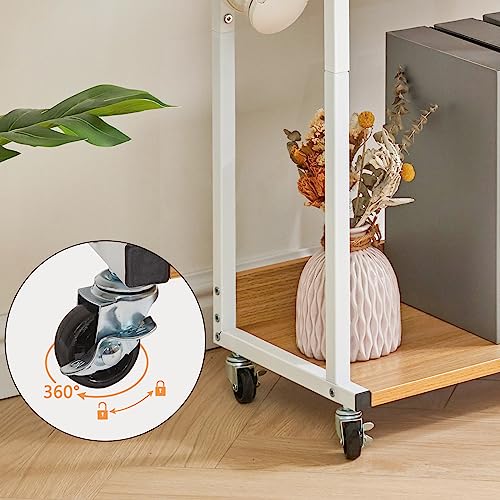 YMYNY Mobiler Druckertisch,Druckerwagen 44×30×82CM Naturfarben HPT002N