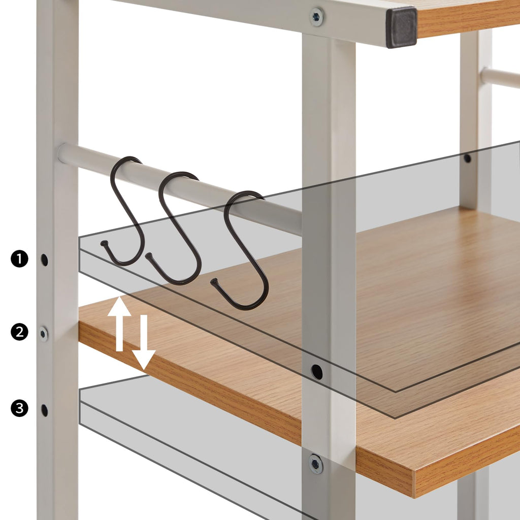 YMYNY Mobiler Druckertisch,Druckerwagen 44×30×82CM Naturfarben HPT002N