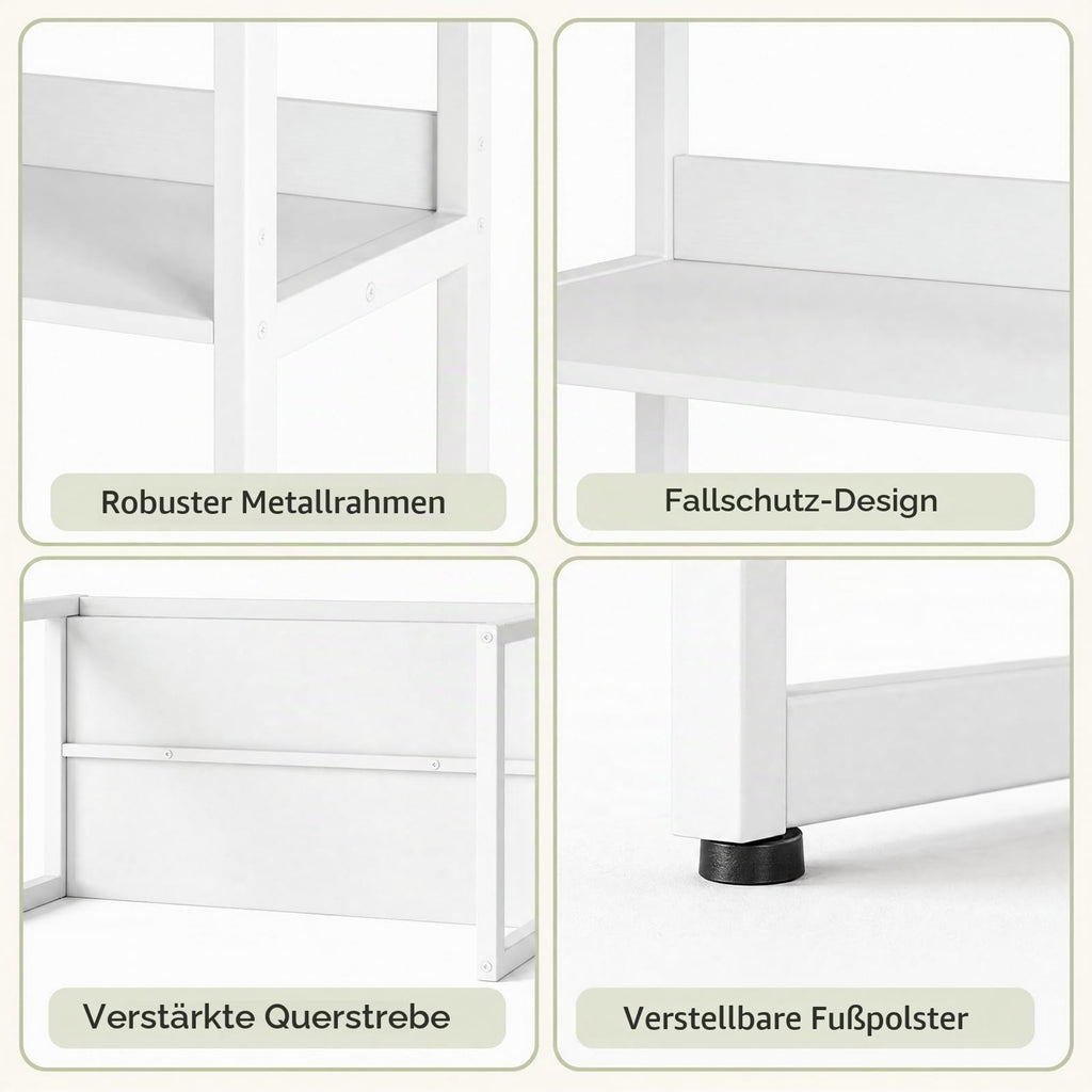 KOMFOTTEU Schreibtischregal 3-Ebenen mit Kippschutz & Fußpolstern