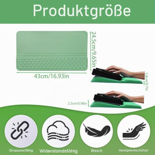 Sightday Tastatur-Handgelenkauflage mit Ständer, 2-in-1-Tastatur-Handgelenkstütze, weiche Memory-Schaum-Tastaturmatte, rutschfeste Tastaturauflage für Zuhause, Büro, Gaming, Schreibtischzubehör